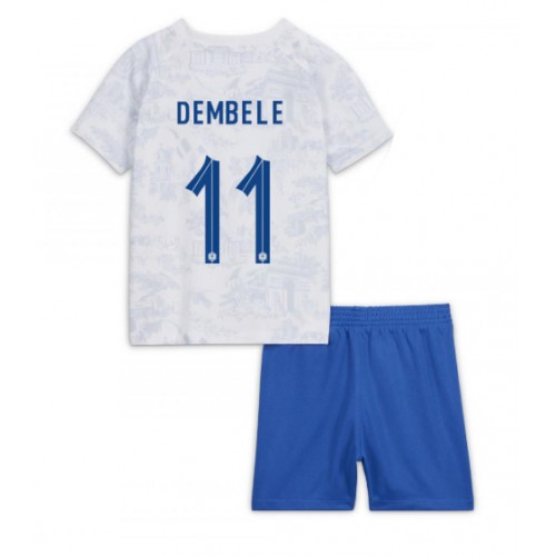Fotbalové Dres Francie Ousmane Dembele #11 Dětské Venkovní MS 2022 Krátký Rukáv (+ trenýrky)